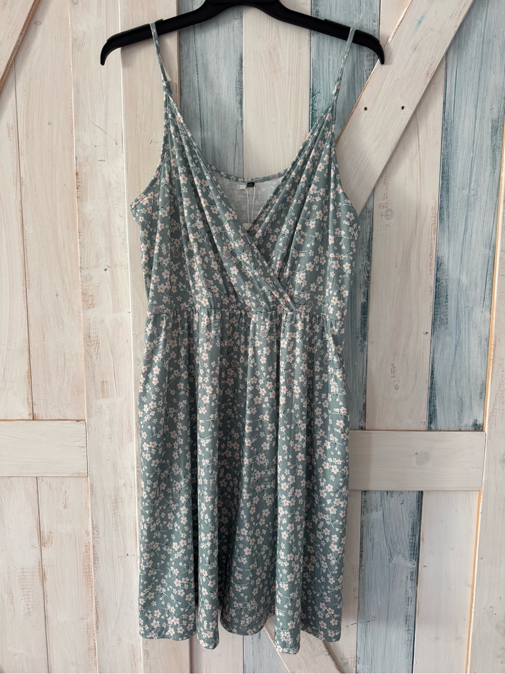 Styleword NWT Floral Summer Dress WITH POCKETS Size XXL Mint Green 👗🌿